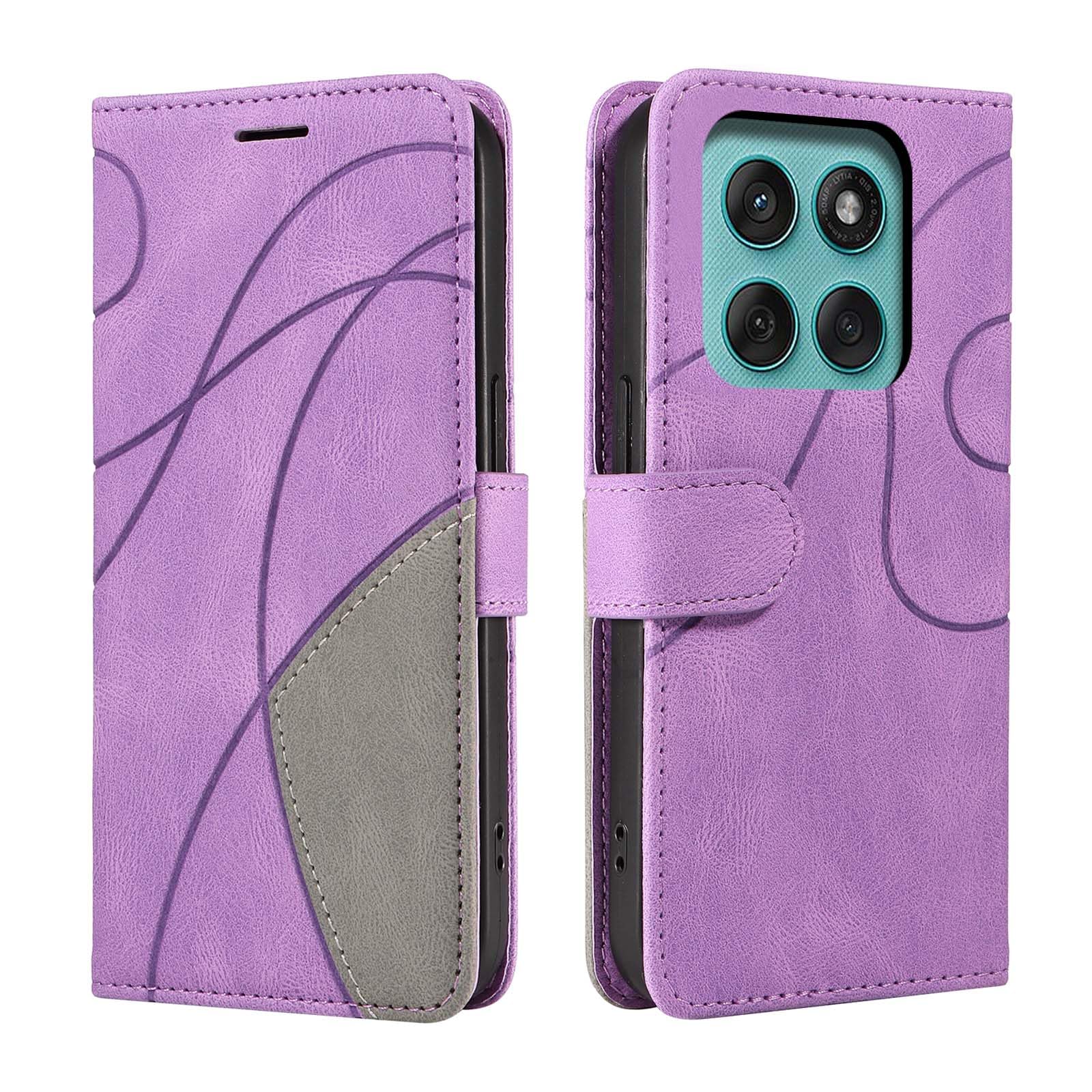 CXTCASE Handyhülle für Motorola Edge 60 Fusion Hülle, Flip PU Lederhülle Cover, Modisch Flip Case für Motorola Edge 60 Fusion Klapphülle Handytasche Schutzhülle, Lila