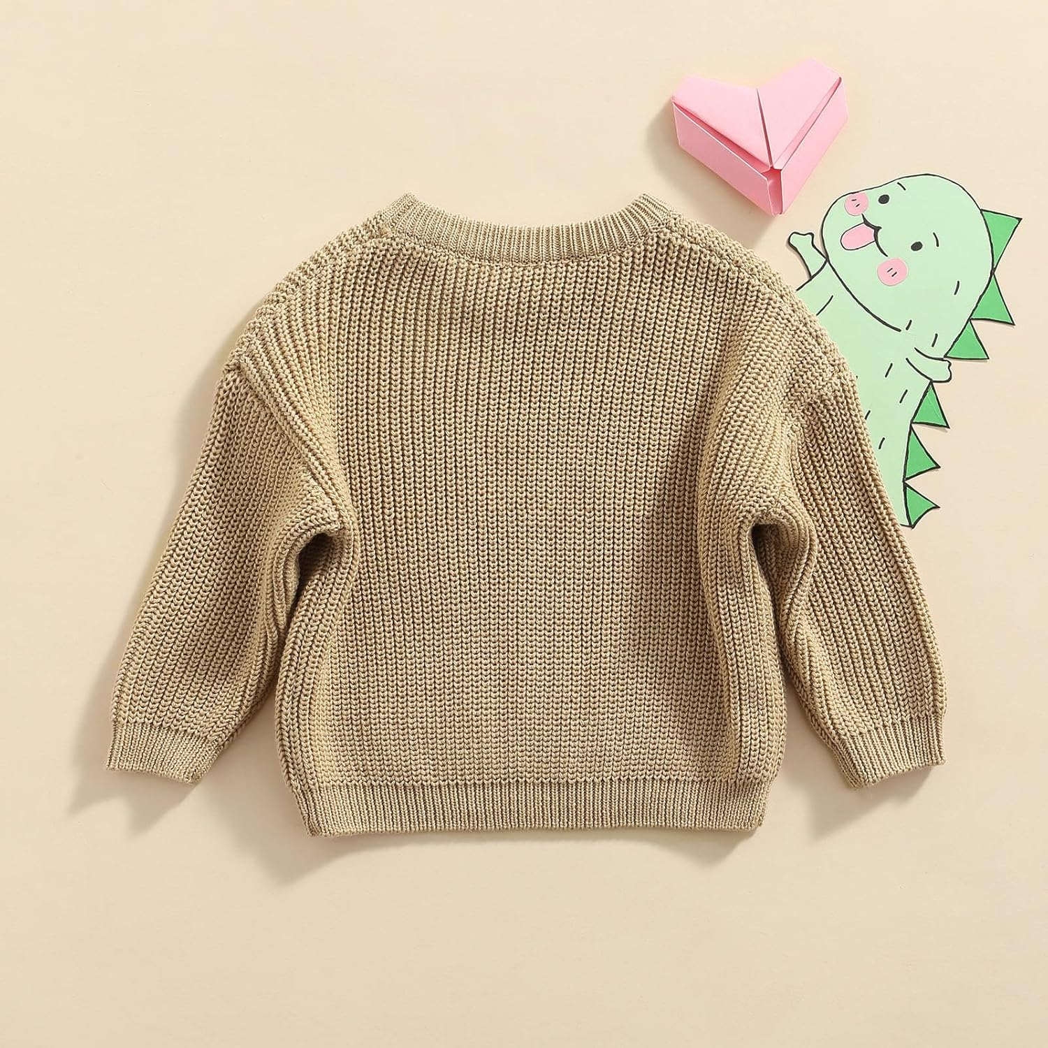 Baby Girl Boy Toddler Knit Sweater Cute Round Neck Long Sleeve Blouse Pullover Oversized Sweatshirt Warm Kids Tops - Image 2