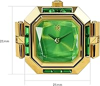 Vista 2 de PASCAL Anillo de reloj de diamante para mujer con pantalla analógica de dos manecillas y banda de expansión de acero inoxidable