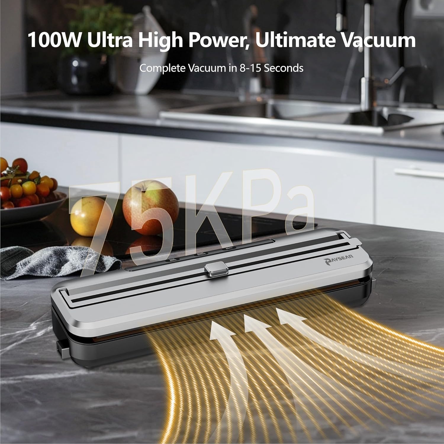 [2025 New] Vacuum Sealer Machine for Food, 4-in-1 Automatic Food Vacuum Sealer for Food Storage with Built-in Cutter & 30 Bags – Airtight Sealing Machine for Meat, Vegetables, Fruits, Snacks