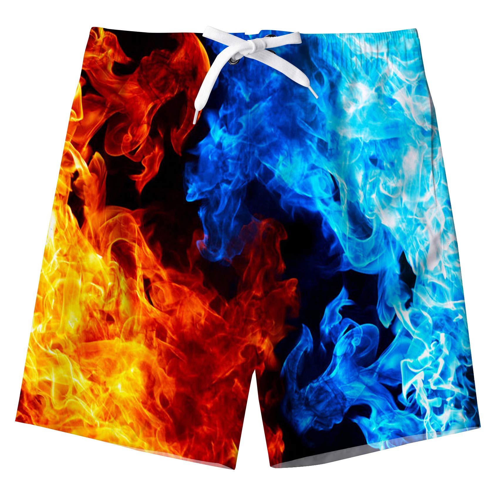 kids4ever Badehose Jungen Lustig 3D Druck Schnelltrocknend Badeshorts Kinder Sommer Strand Boardshorts Schwimmhose 6-14 Jahre
