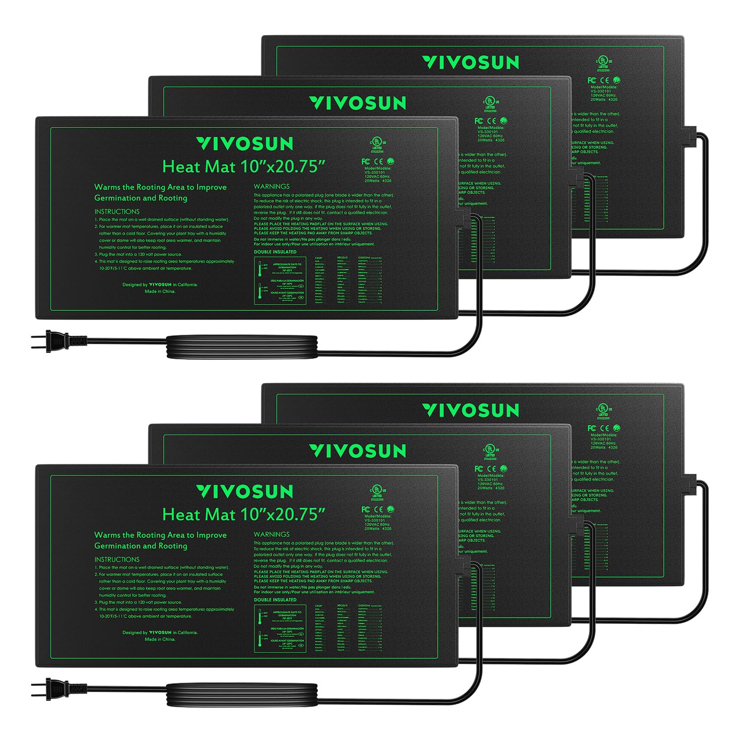 VIVOSUN 6-Pack 10