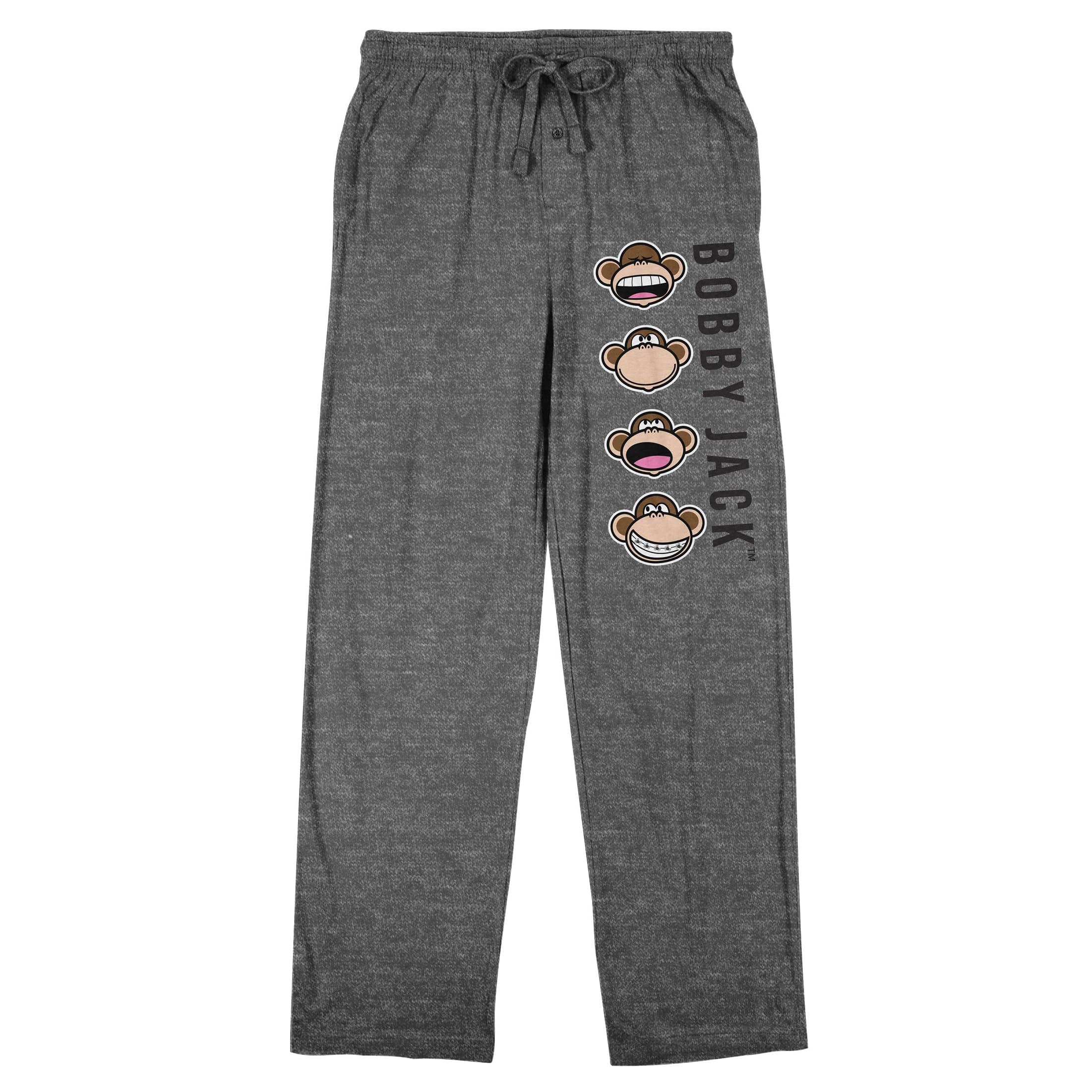 BioworldBobby Jack Monkey Faces Men's Heather Gray Sleep Pajama Pants