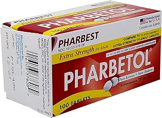 Pharbetol 500mg Extra Strength Tablets 100 Count (Generic Extra Strength)