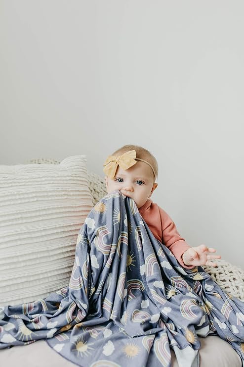 Copper Pearl Swaddle Blankets for Newborns | Soft Stretchy Receiving Blankets for Boys and Girls | Large 46 x 46 Inch Baby Blankets | Lightweight and Breathable Swaddles | Hope