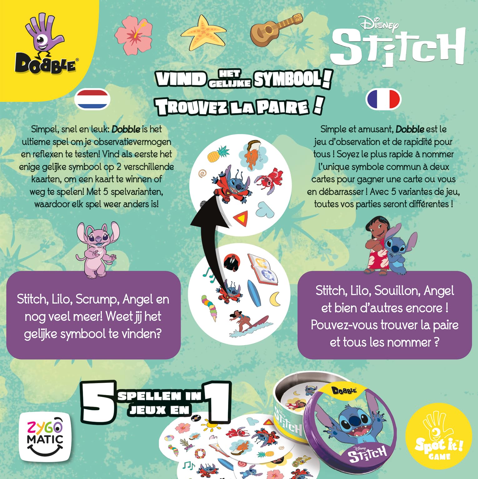 Dobble Super Mario - Jeu De Société Rapidité Et Observation - 2 à 8 Joueurs - Version Boîte Métal