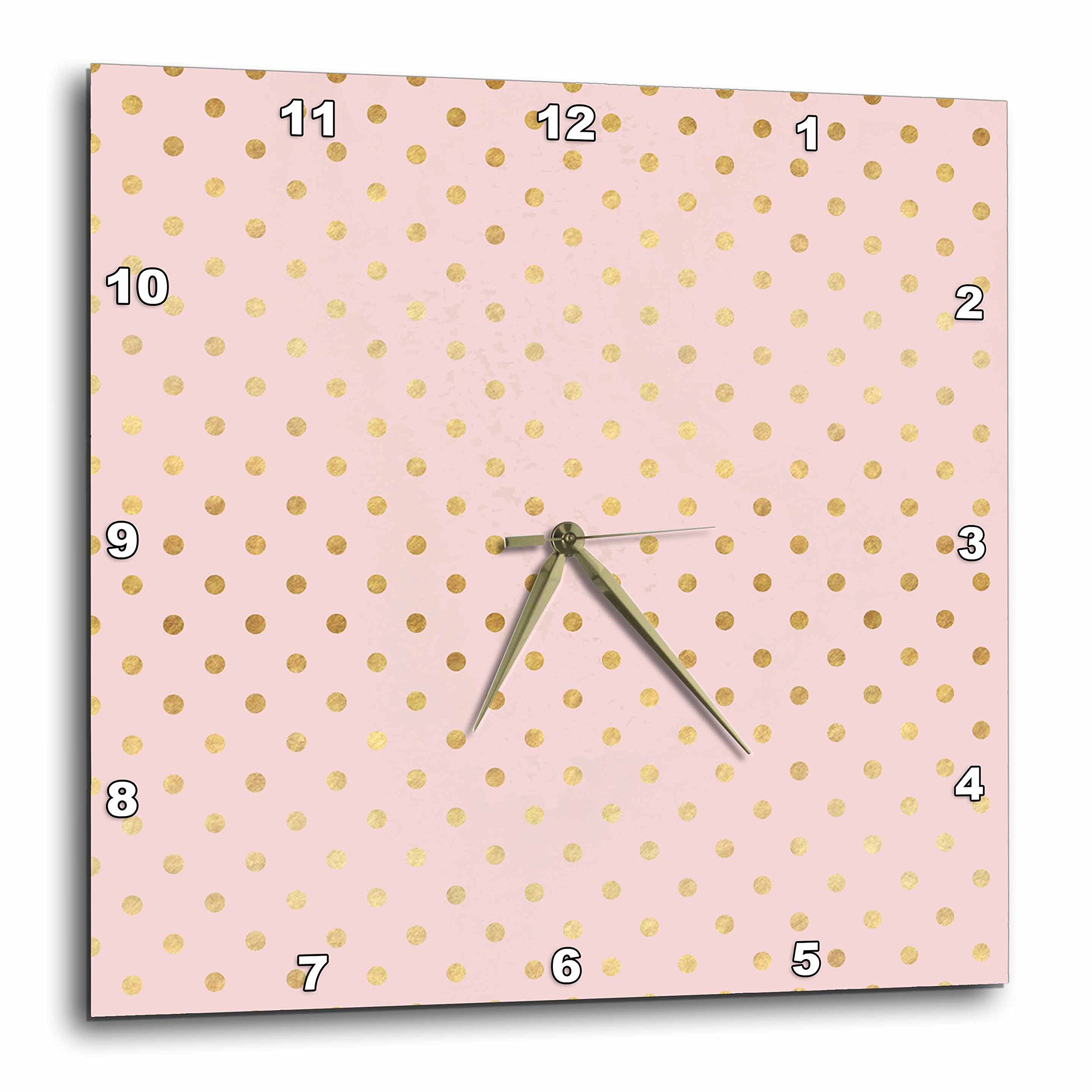Horloge rose doré à pois glam pour décorer un bureau ou salon chic
