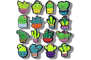 16PCS Cactus Croc Charms, Shoe Decoration Party Gifts