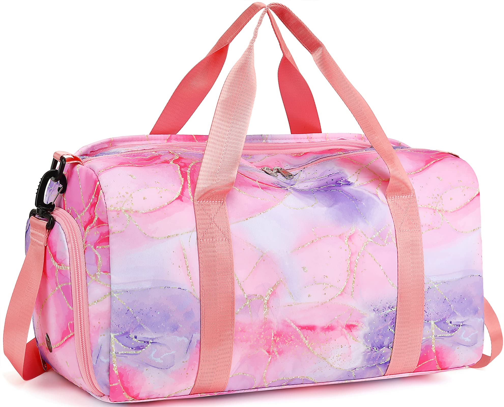 CAMTOP Duffel Overnight Bag Girls Women Dance Sport Gym Travel Tote Weekender Carry-On Bag Tie Dye