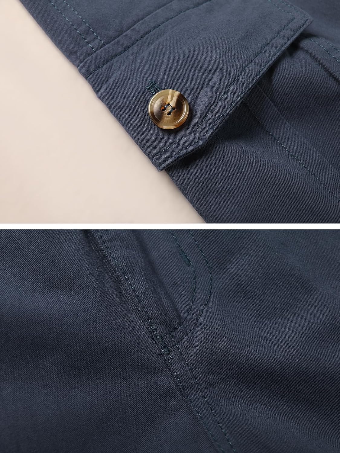 Men's Boys Full Elastic Waist Casual Cargo Pants Relaxed Fit Lightweight Pull On Workwear Pant - Image 5