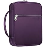 FINPAC Bible Cover, Carrying Book Case Church Bag Bible Protective with Handle and Zippered Pocket, Gift for Mother Lady Women Men, Maroon