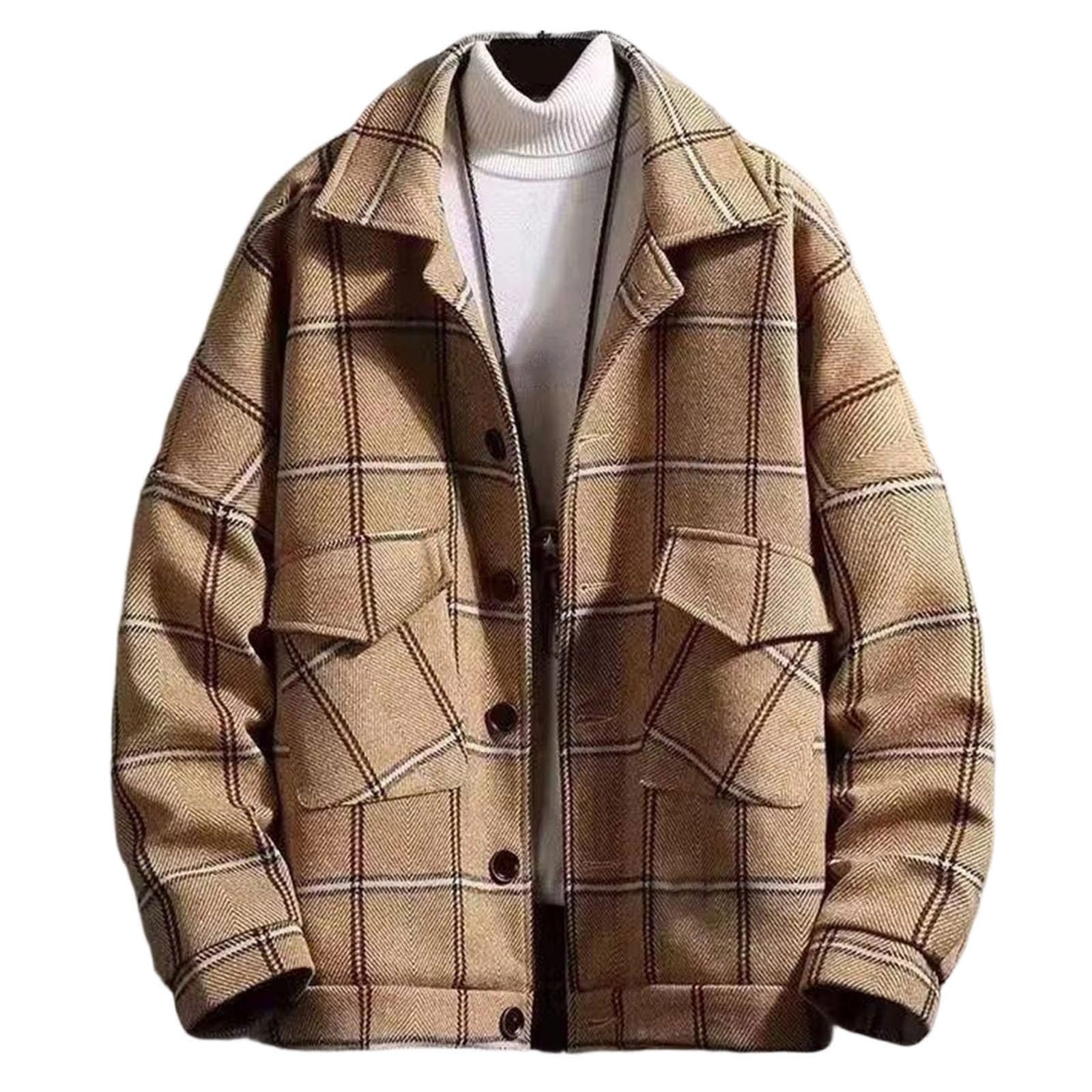 Camicia da lavoro da uomo, a maniche lunghe, camicia da boscaiolo, camicia a quadri, vintage, camicia a maniche lunghe, Y2K, Hip Hop, giacca in pile, per attività all'aria aperta