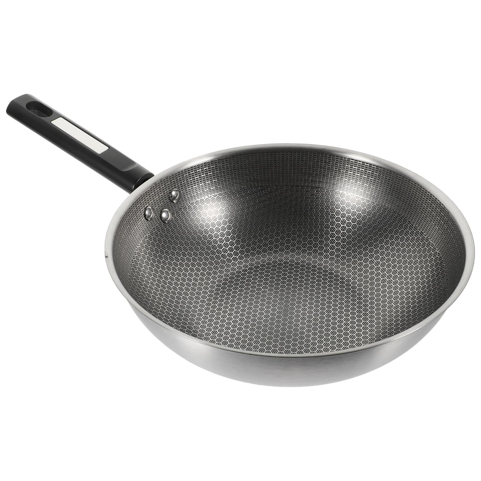 Yardwe Padella in Acciaio Inox 34 Cm Manico Ergonomico e Fondo a Nido D’ape Antiaderente Padella per Friggere Uova e Cucinare su Piani a Induzione Versatile e Resistente Agli Urti