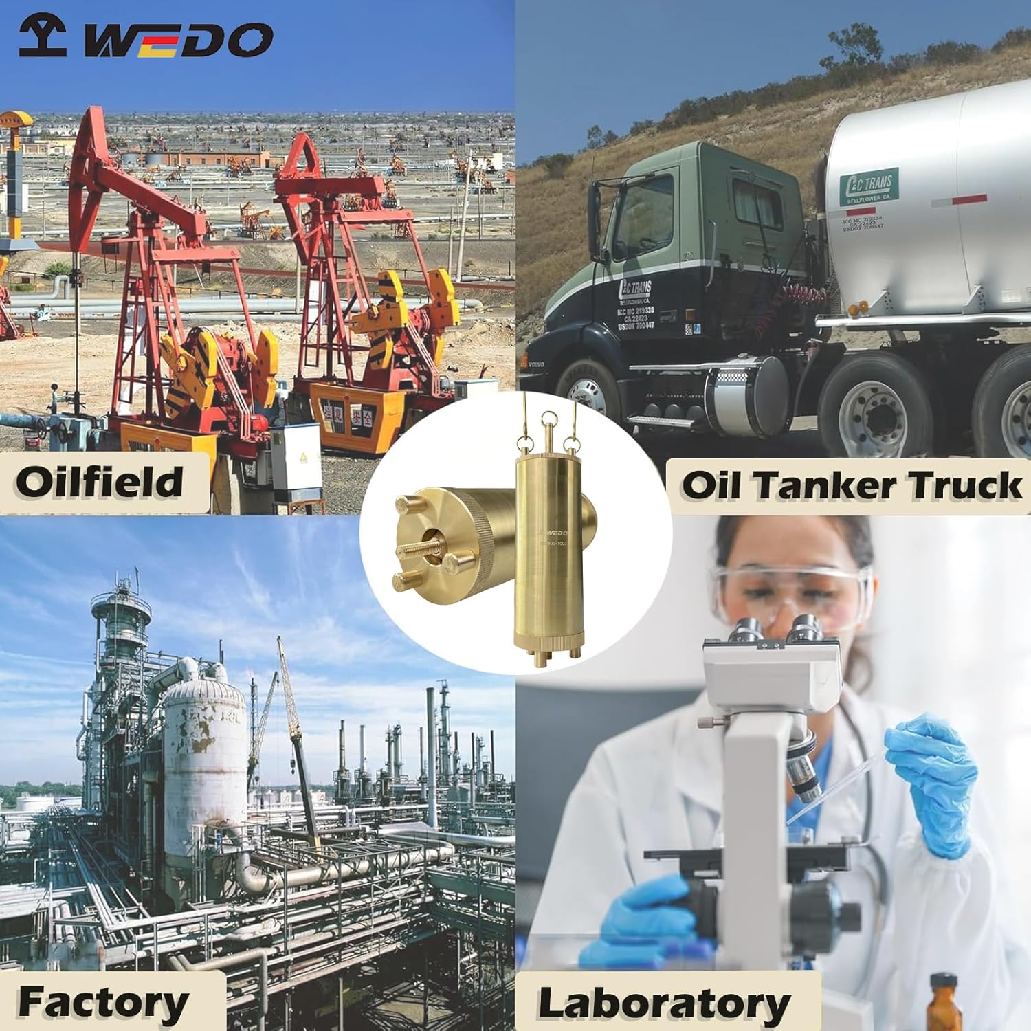 WEDO 500ml Oil Bottom Sampler, Oil Thief Sampler, Brass Liquid Bottom Sampler, Core Sampler, Bottom Valve Sampler, Used for collecting liquid petroleum products