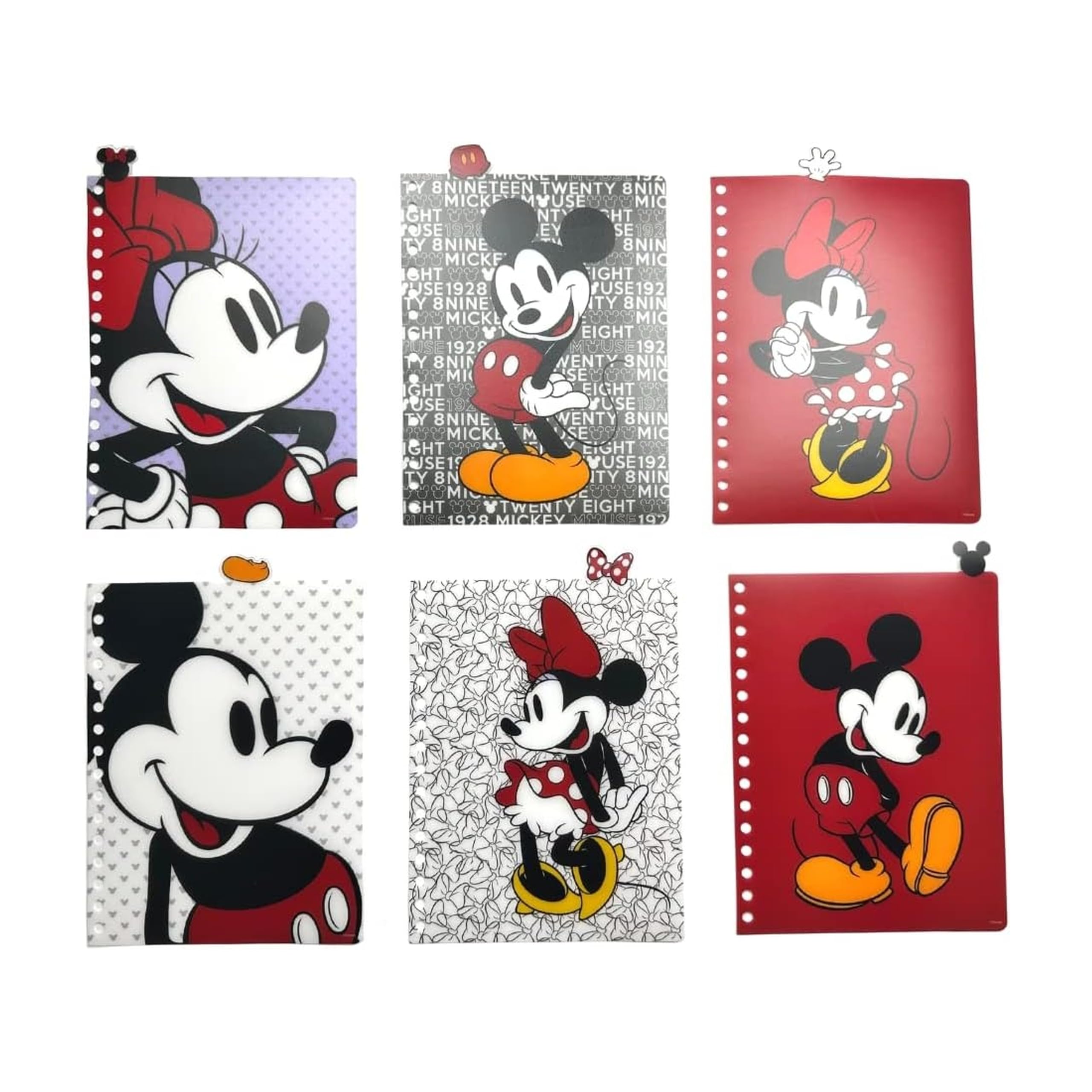 Innovative Designs Disney dziennik Myszki Minnie i Myszki Miki, spirala oprawiona, 144 strony w linie, 20 x 18 cm, czerwony
