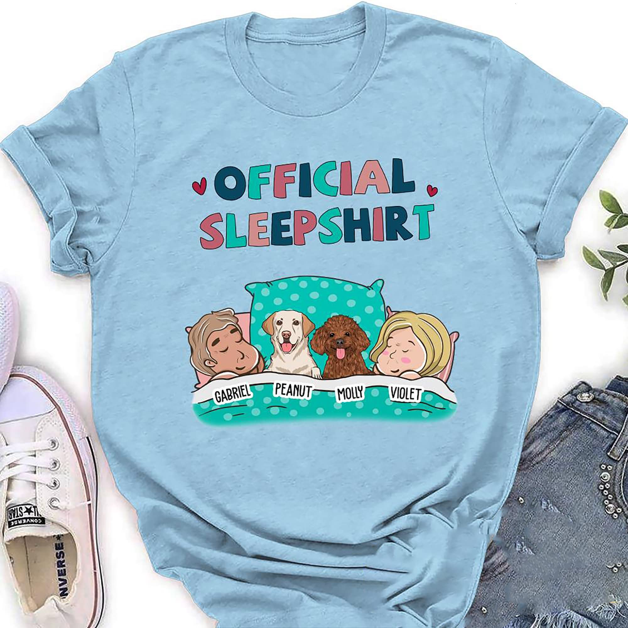 Personalized Official Sleep Sweatshirt,personalized Dog Sleepshirt, Custom Name Image Dog Shirt For Dog Mom,official Sleepshirt Dog Lover T-shirt, Personalized Dog Shirt, Official Sleep Shirt