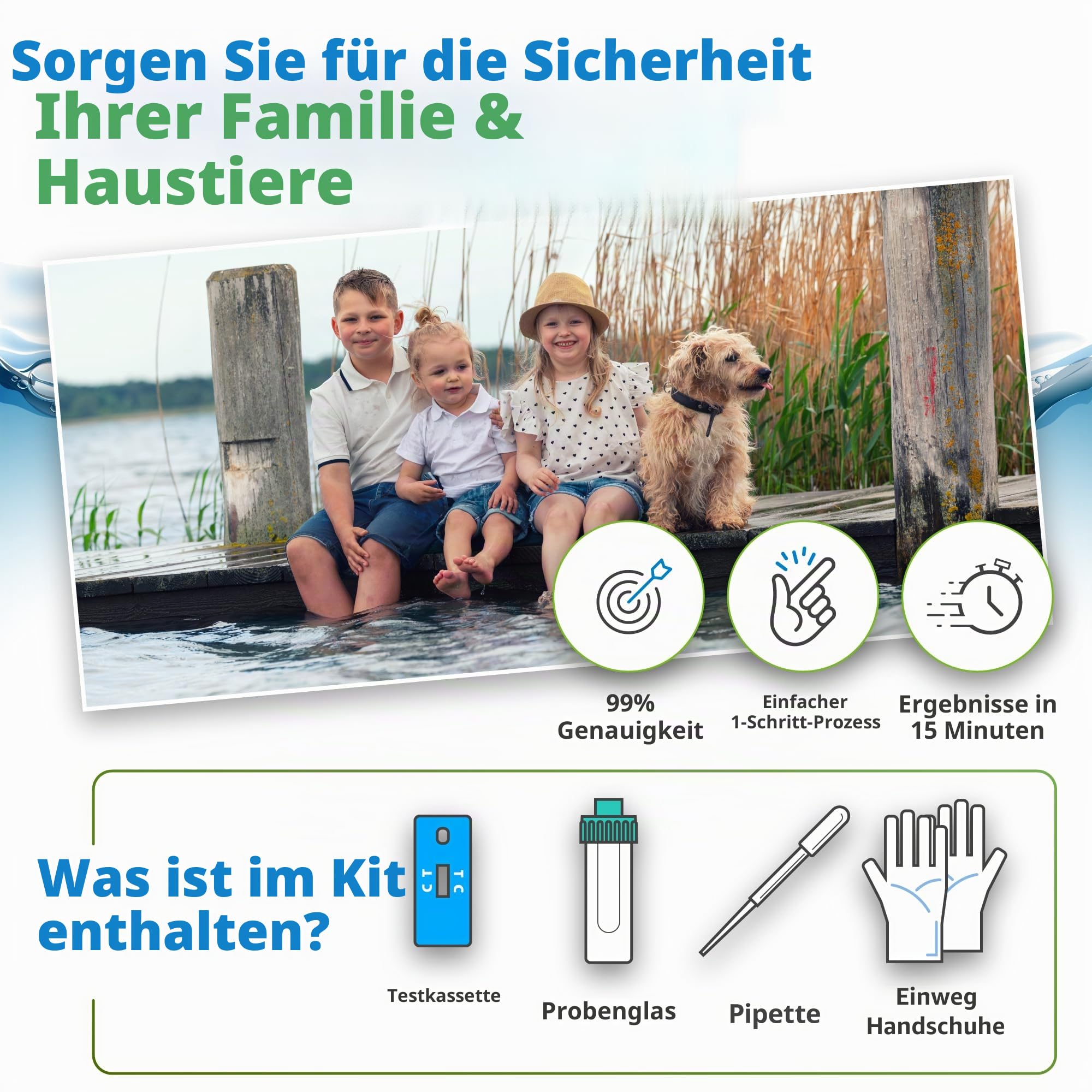 5Strands Blau-Grünalgen-Test für Seeteich Wasserprobe zu Hause, Ergebnisse in 15 Minuten