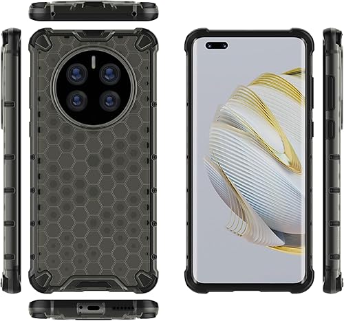 Funda para Huawei Mate 50 Pro, funda para Huawei Mate 50 Pro Honeycomb Anti-Drop Shock-Absorbing Case Negro