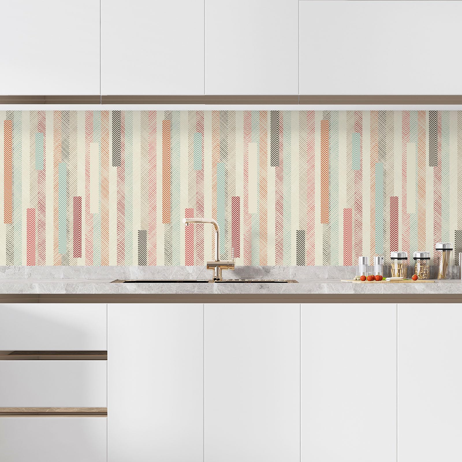 Lumalea Crédence/Adesivo da cucina – Design 3617680474617 – Adesivo + protezione lucida, 90 x 90 cm