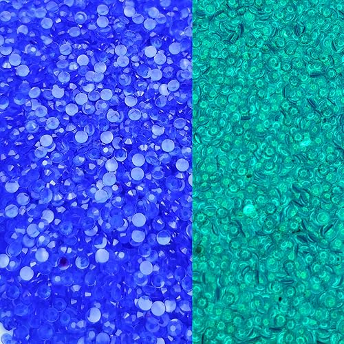 4500 diamantes de imitación de resina con parte trasera plana de 0.157 pulgadas, que brillan en la oscuridad, cristales transparentes con parte