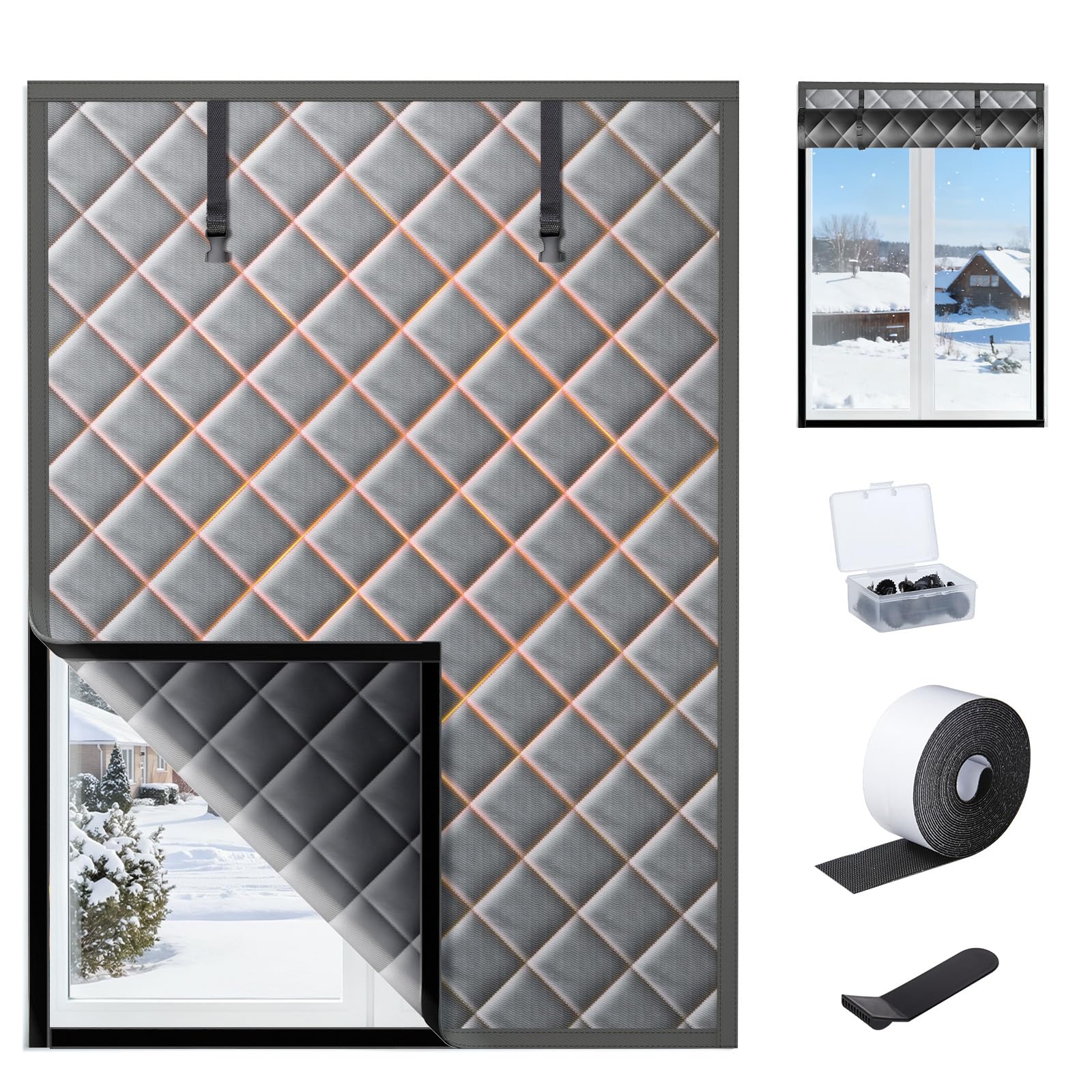 Aislante Termico Ventanas 120x160CM, Película Aislante para Ventanas, Sin Taladro, Ahorro Energía & Privacidad, Baño, Dormitorio, Pisos Antiguos y Todo Tipo de Ventanas