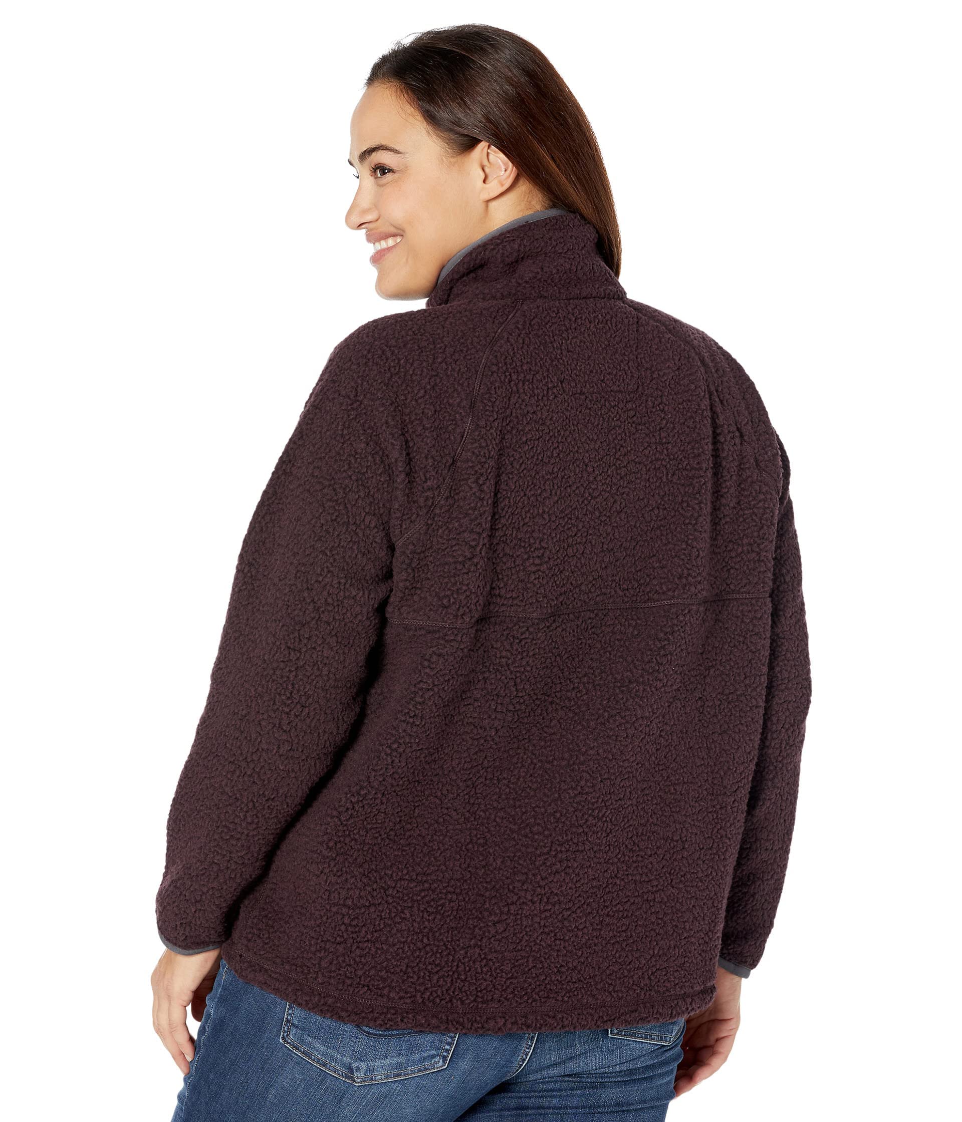 Carhartt Women's Relaxed Fit Fleece Pullover, BlackBerry Heather, 3X Plus