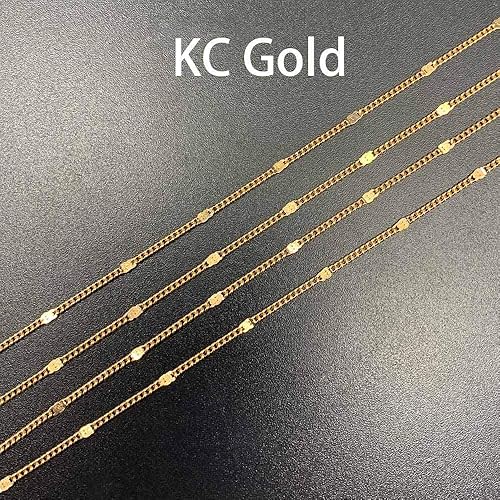 Miniatura 2 de Cadenas de collar de latón chapado en oro KC de 32.8 ft de longitudlote de 0.059 pulgadas (0.059 in) para hacer joyas hechas a mano, materiales al