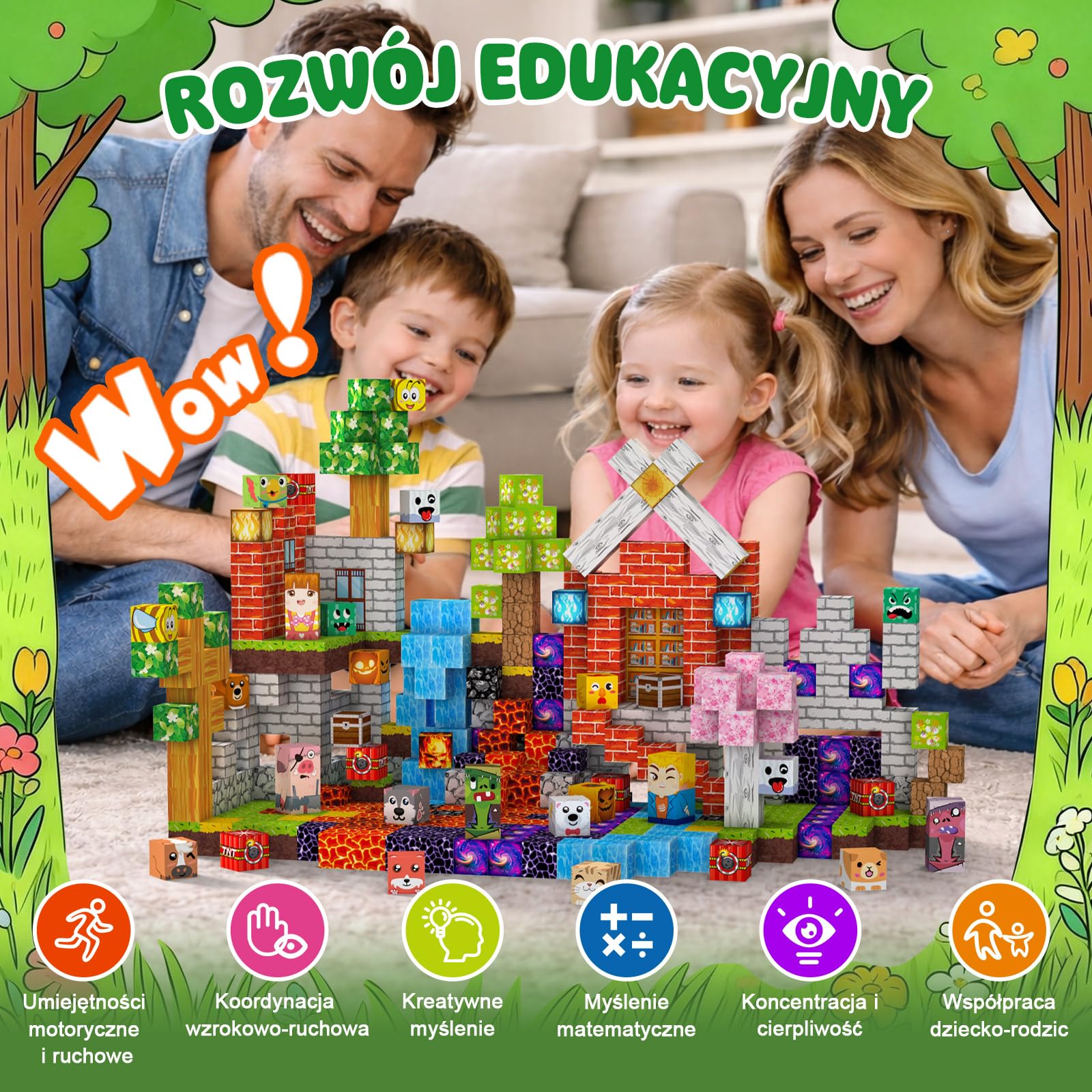 Klocki Magnetyczne 330 PCS 2CM, 3+ Zabawki sensoryczne STEM Montessori, Magnetyczne Klocki dla 3 4 5 6 7 8 9 10 11 12 8-12 lat Chłopcy i dziewczynki Prezenty urodzinowe