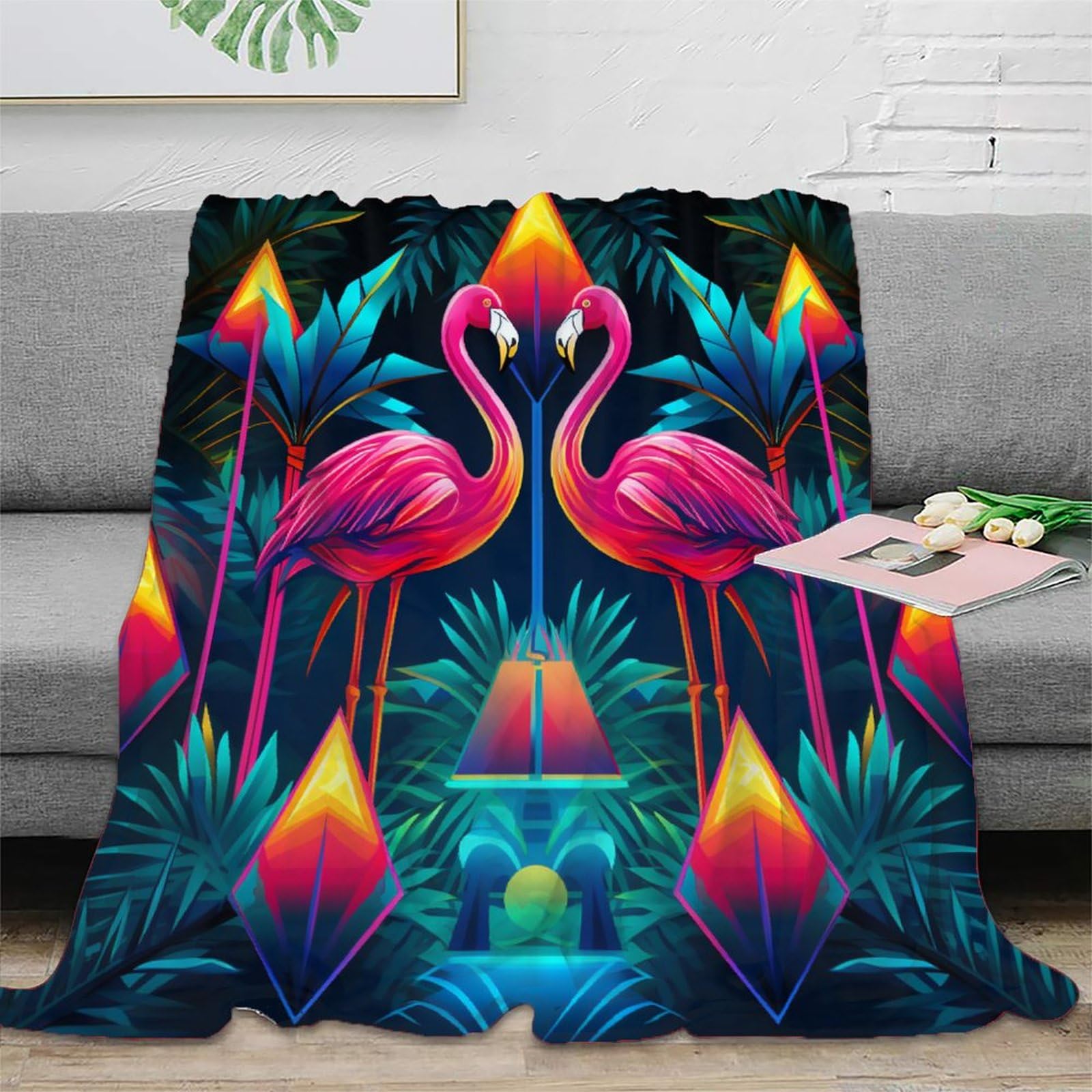 Nraopevvd Boys Style-3 3D Printed Flamingo Blankets Ultra-Soft Super Soft Cozy Fuzzy Warm Throws With Anti-Wrinkle/Anti-Tarnishing Lightweight Kids Girls Christmas Birthday Present Present 50X60inch(127X152cm)