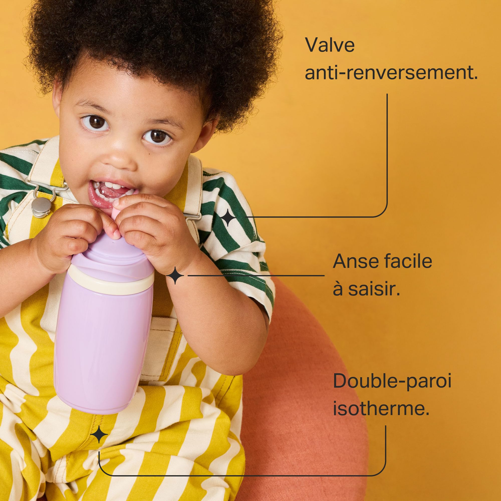 Tommee Tippee Tasse à Bec Active Isotherme, 266ml, Gourde Anti-renversement pour Bambins à Partir de 12 mois, Isotherme pour Garder les Boissons de Votre Bambin Fraîches, Bleu et Jaune, lot de 2