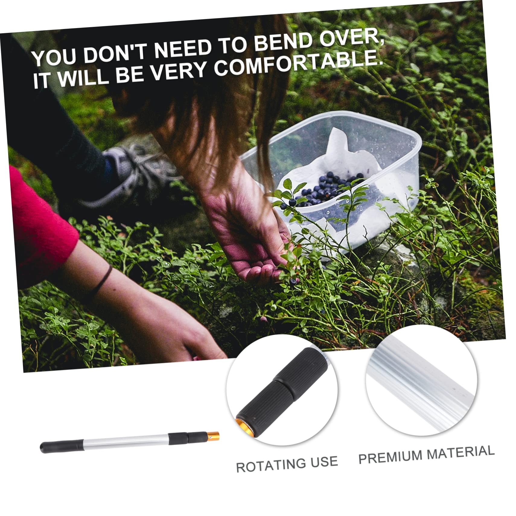 Telescopic Rod Silver 3 Sections Aluminum Nut Gatherer Pole Easy to Use