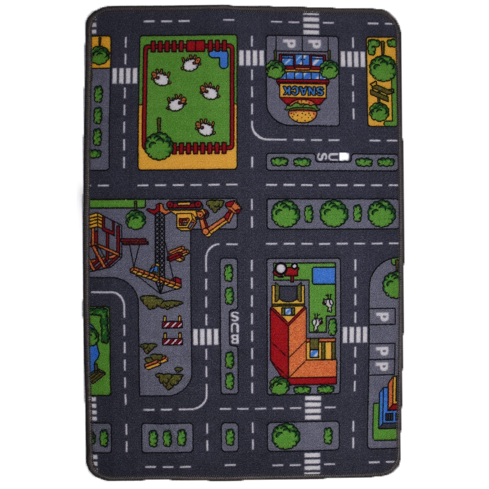Albert Austin Children Playmat | Car Play Rug | Kids Car Roads Street maps Interactive Educational Play Carpet | Road Rugs for Kids | Kids Bedroom Accessories