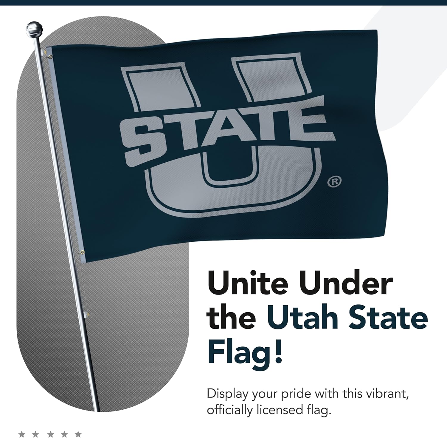 Utah State Aggies College Sports Printed Flag - NCAA Licensed - Nylon - School Banner (Blue, Gray) (3' x 5')