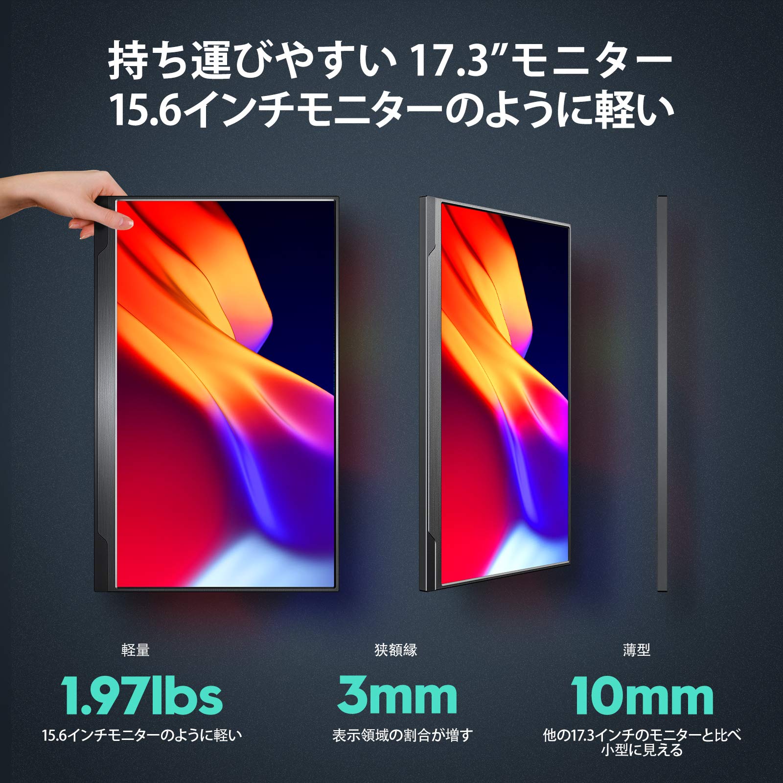 Amazon.co.jp: モバイルモニター モバイルディスプレイcocopar 17.3
