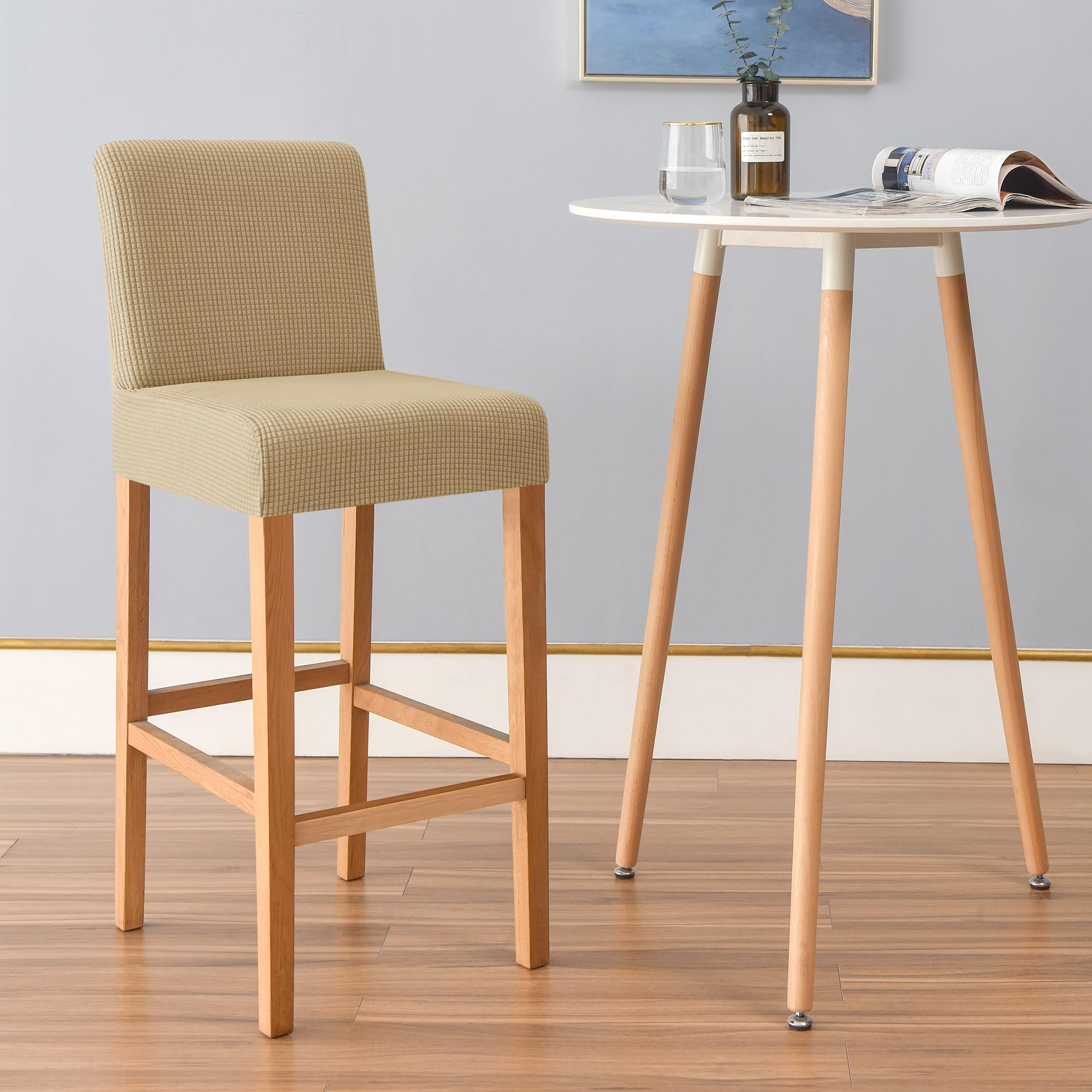 ZEaink Funda Para Silla De Taburete De Bar, Fundas Para Sillas De Respaldo Corto Para Comedor, Banquete, Cocina, Elastano, Elástica, Tamaño Pequeño, Juego De 1/2/4/6, Funda Protectora Para Taburete