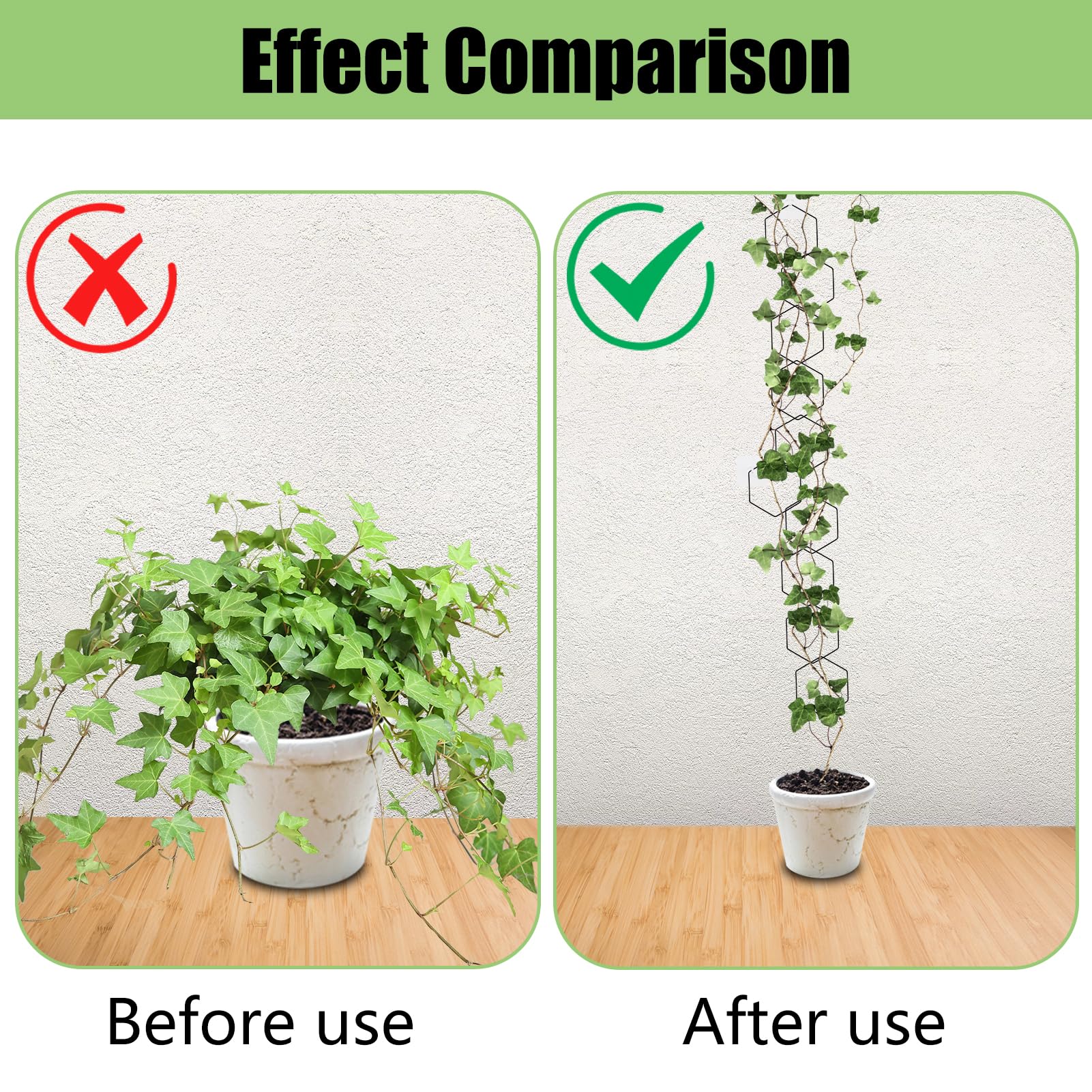 Chain Trellis for Climbing Plants 18 Pieces, Wall Chain Trellis for Plants with 6 Wall Hooks - Image 4