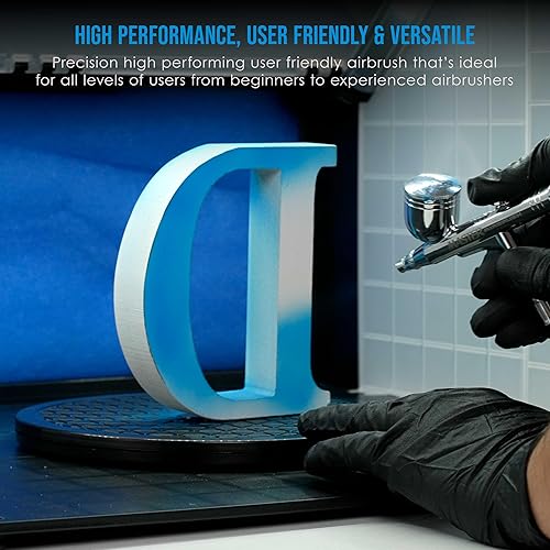 Miniatura 6 de Master Airbrush Model G22 - Juego de aerógrafo multiusos de alimentación por gravedad de doble acción con una punta de 0.012 in y taza de líquido de