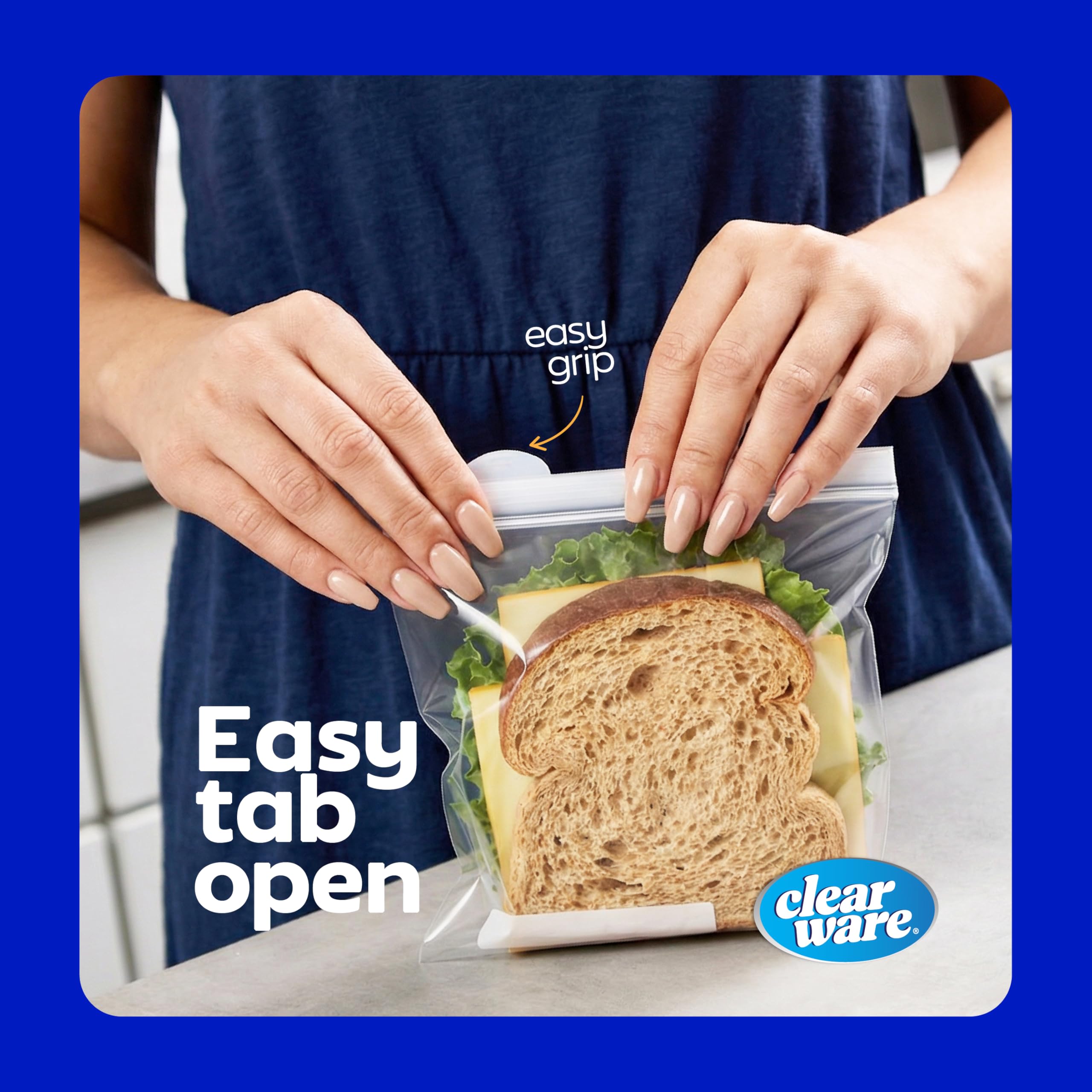 Clearware Bolsas de plástico resellables para almacenamiento de alimentos para almuerzo, aperitivos pequeños, contenedores reutilizables con cierre de cremallera para frutas, verduras, congelador y
