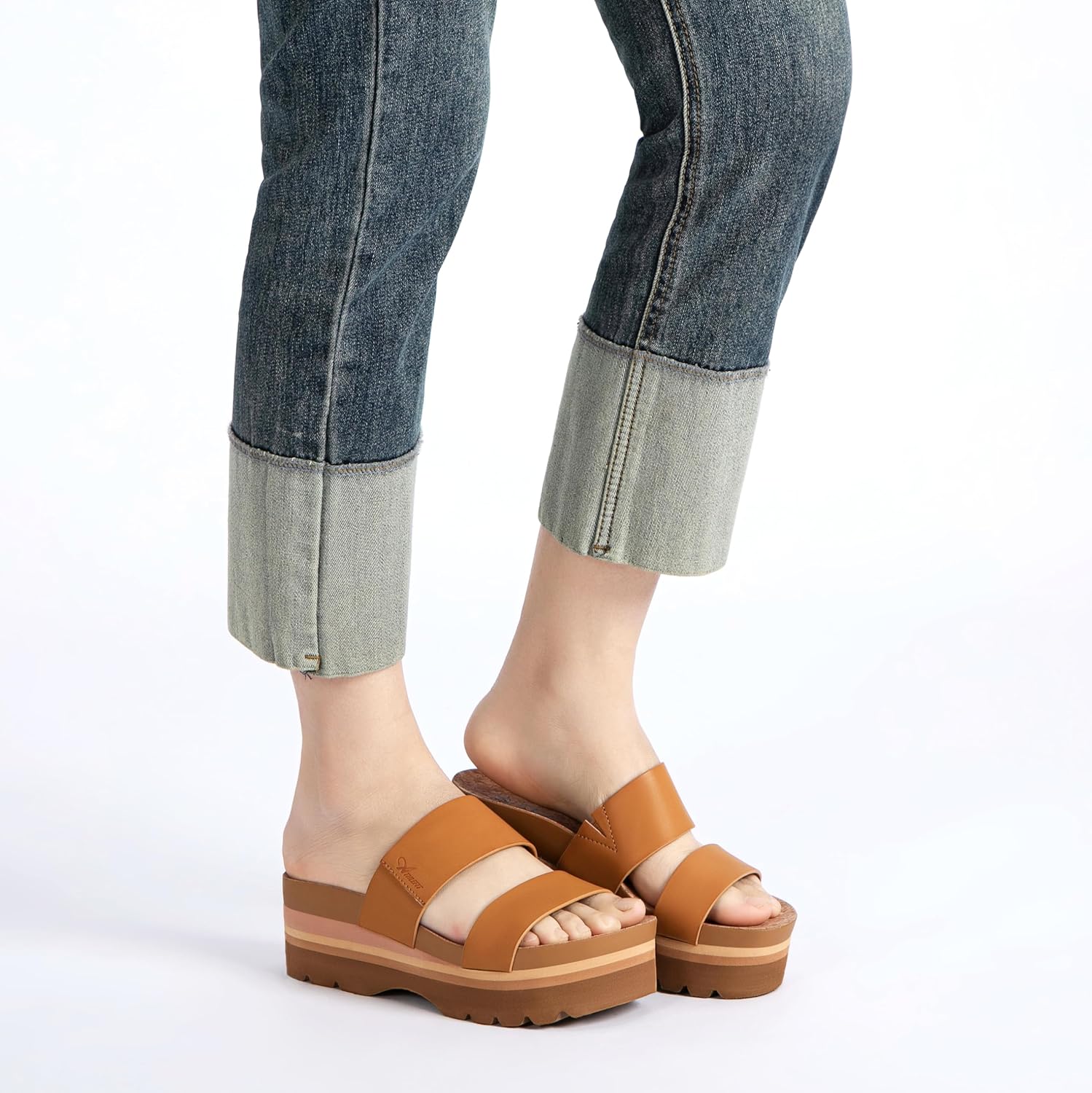 Athlefit Platform Sandals Women Summer Flatform Slides for Women Comfortable Arch Support Beach Sandals - Image 2