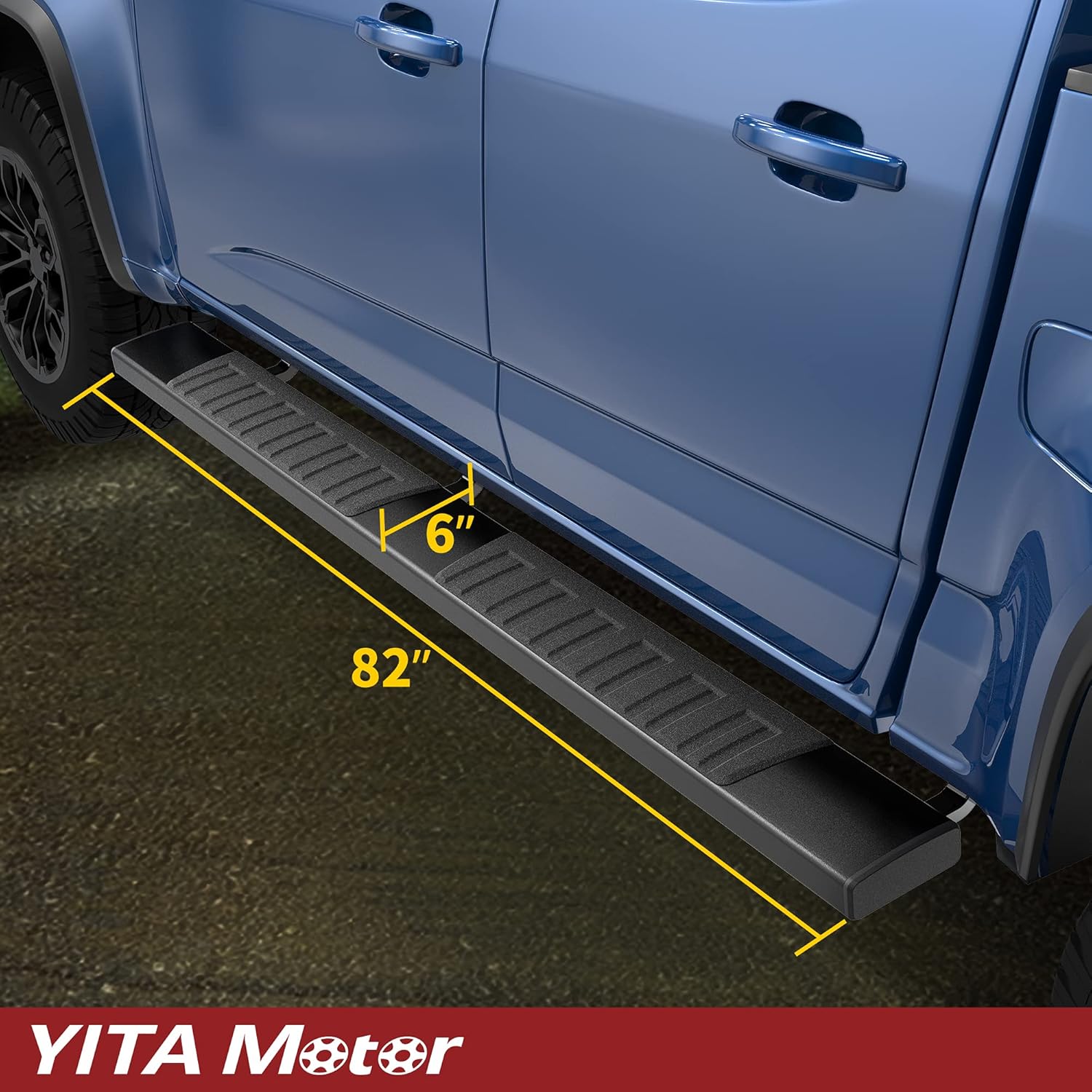 YITAMOTOR 6 Inches Running Boards Compatible with 2015-2026 Chevrolet Colorado/GMC Canyon Crew Cab, Side Step Bars Aluminum Alloy, Running Boards for Colorado Crew Cab