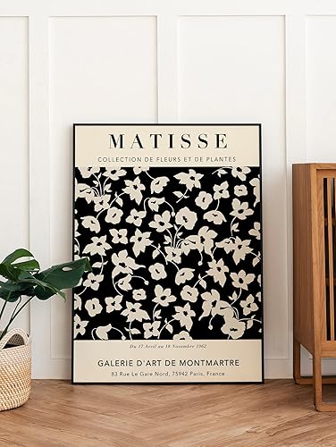 Miniatura 3 de Póster de Matisse floral blanco y negro de Matisse, mercado de flores, póster de exposición de recortes botánicos de Matisse, impresión artística