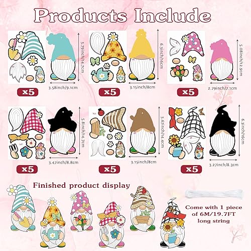 Miniatura 2 de 30 juegos de manualidades de Navidad de invierno, adornos de gnomos de invierno, decoraciones de arte, calcomanías de gnomo de invierno, artes y