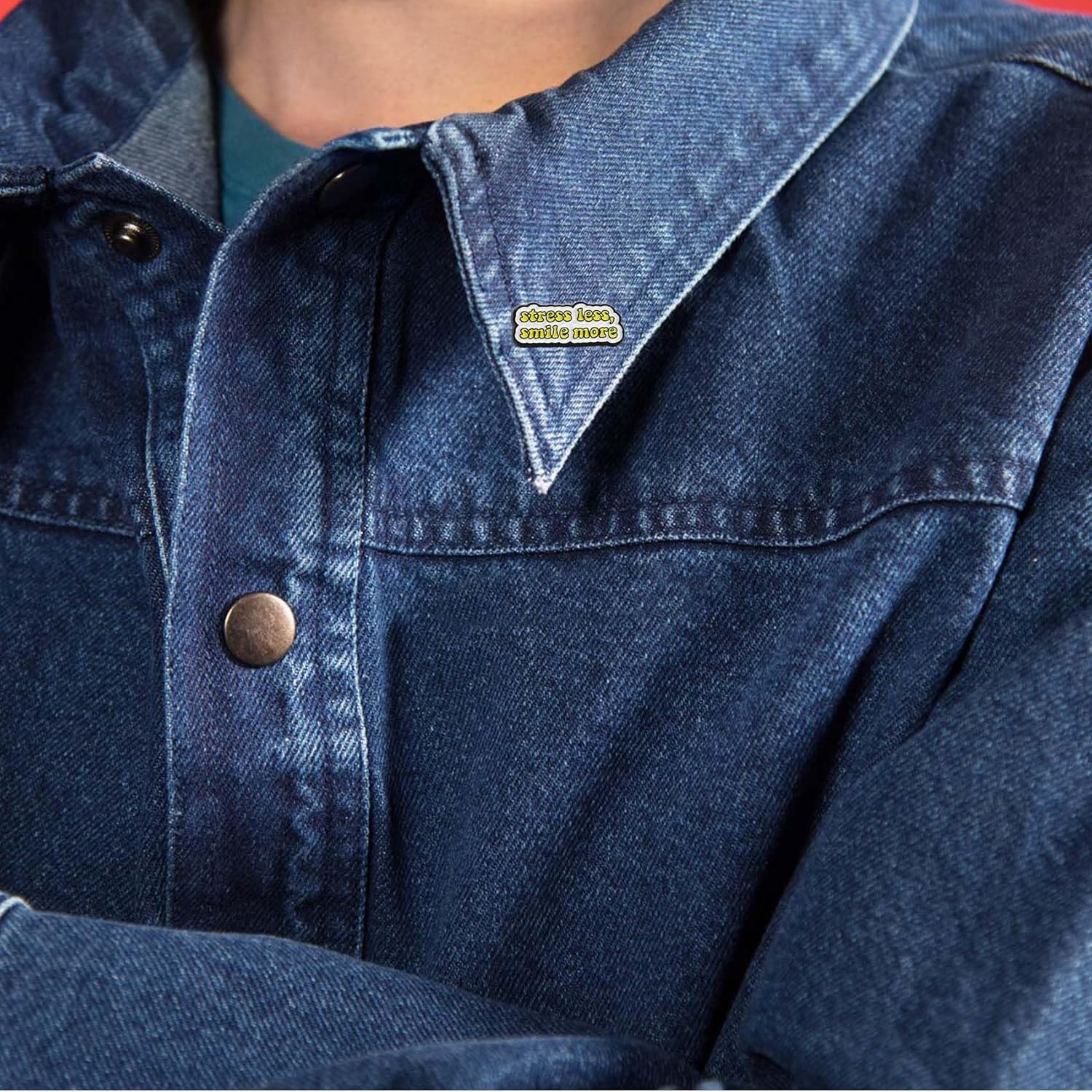 10/20/50/100/Pcs Stress Less Smile More Enamel Lapel Pins Bulk - Mental Health Gifts Badge Buttons Souvenir For Men Women