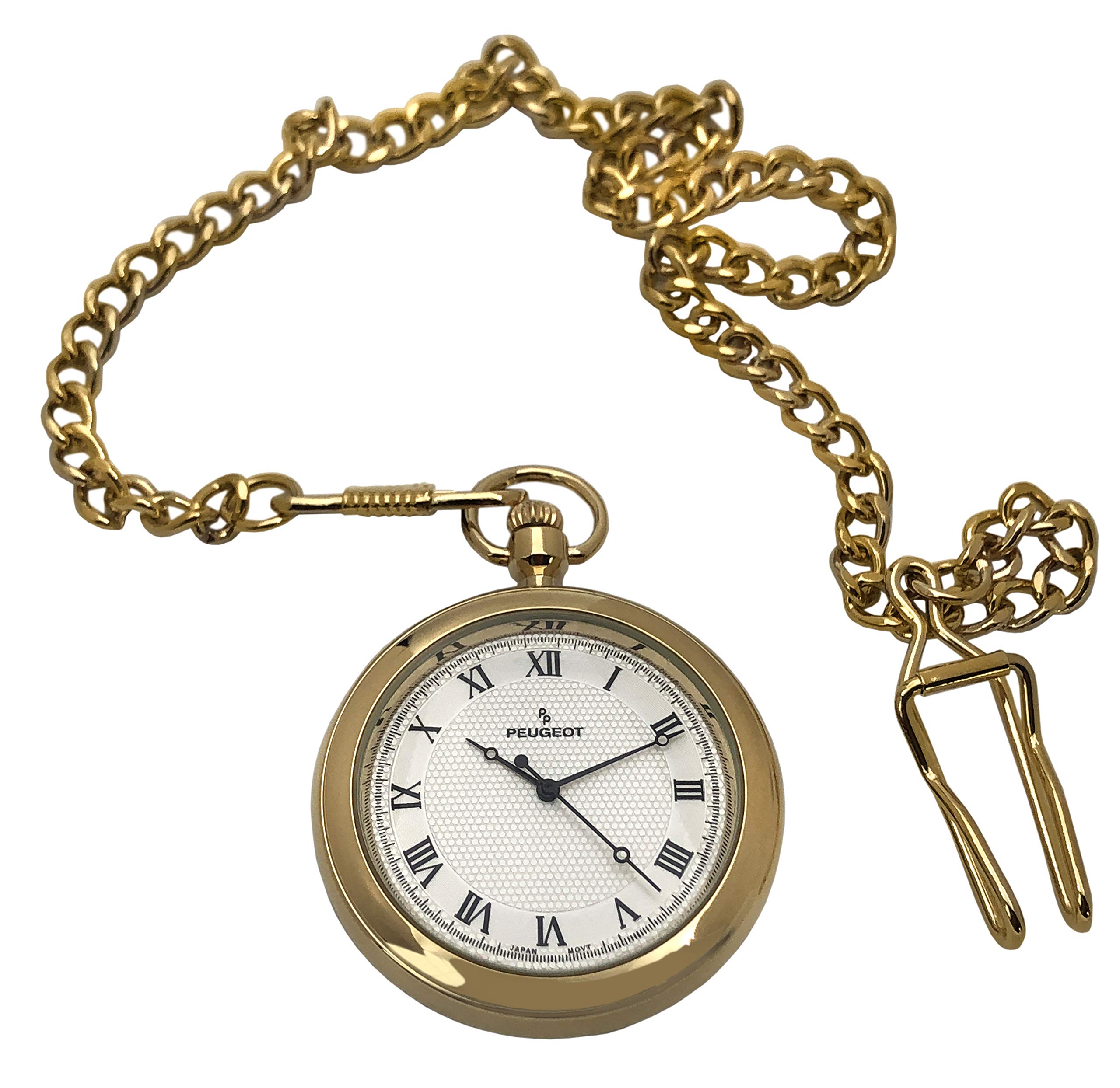 Peugeot Men's 14K Gold Plated Pocket Watch