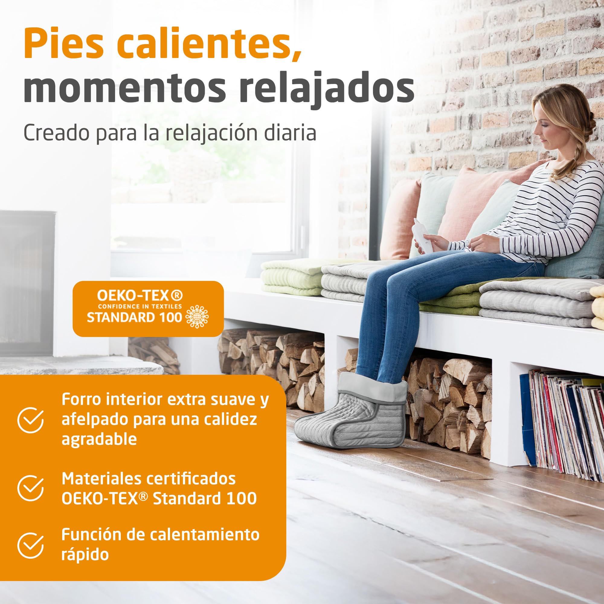 medisana FWS Calientapiés, Manta calefactora para los pies, Forro interior mullido y lavable, Desconexión automática, Protección contra el sobrecalentamiento, Hasta la talla de calzado 46