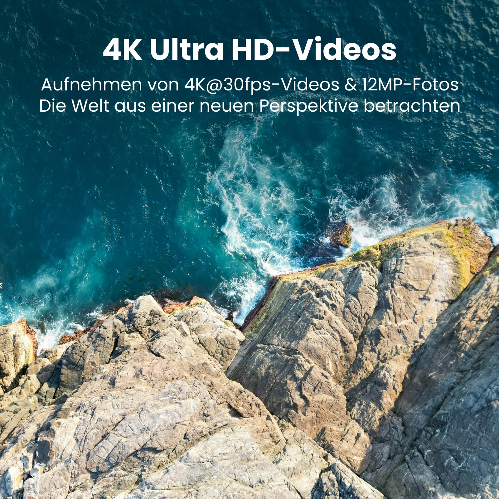 Falcon Mini Drone avec Caméra 4K pour Adultes et Débutants, Design Bi-Copter, Vol inversé, Vitesse max 16 m/s, Transmission vidéo 10,000 ft, 1 Batterie pour 34 min D’autonomie, 249 g