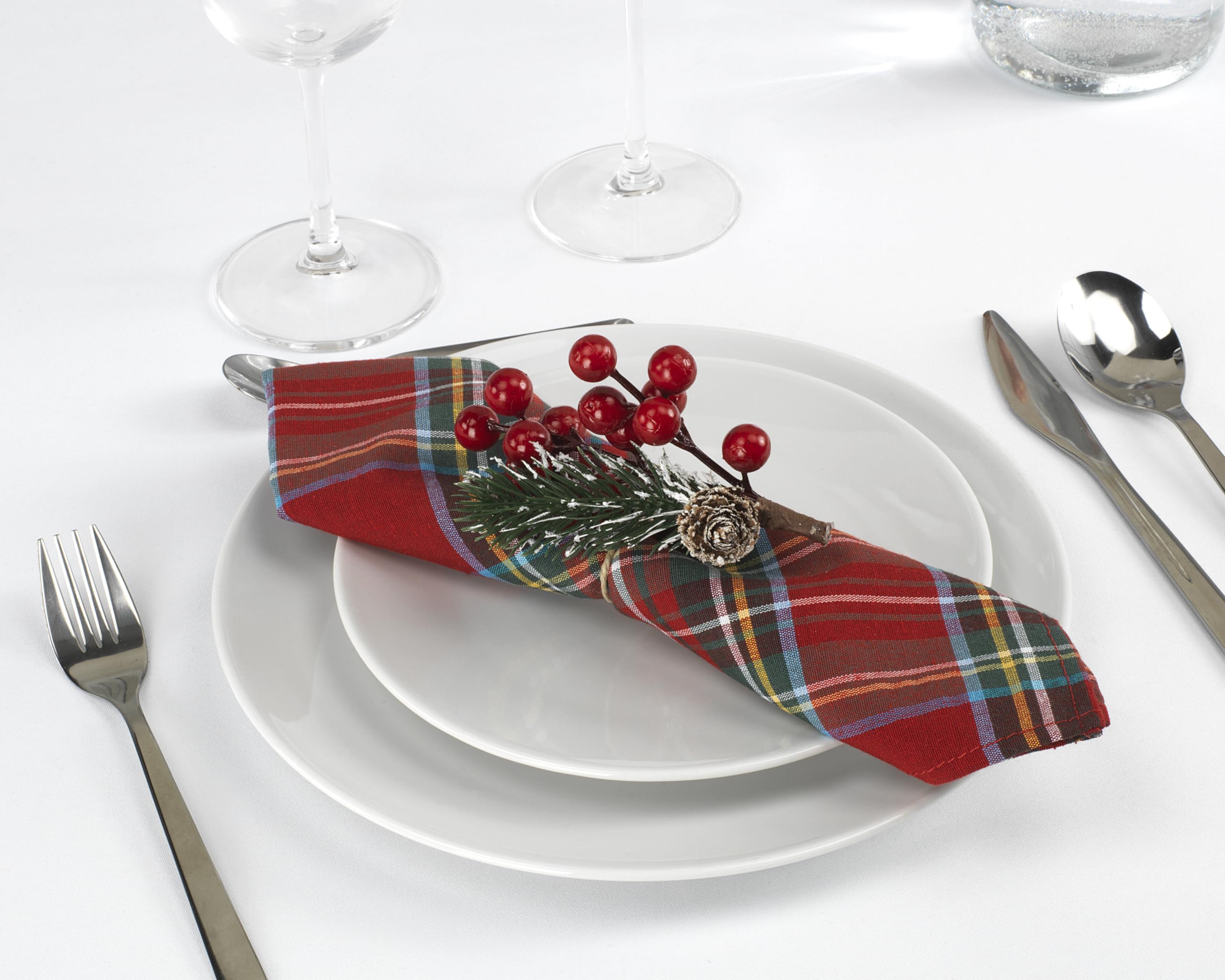 PARAMAISON Tovaglioli Natalizi, Design Scozzese Rosso, Natale