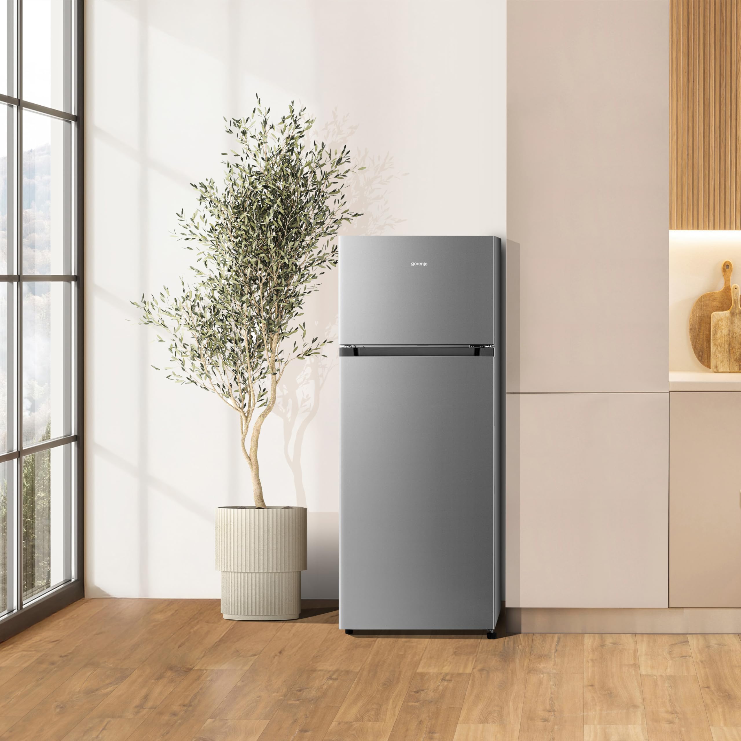 Gorenje RF414DPS4 Kühlgefrierkombination/Freistehend/206L Gesamtvolumen/ 39dB/Energieeffizienzklasse: D/CrispZone/EcoModus/LED Innenbeleuchtung/(BxHxT): 55 – Bild 7