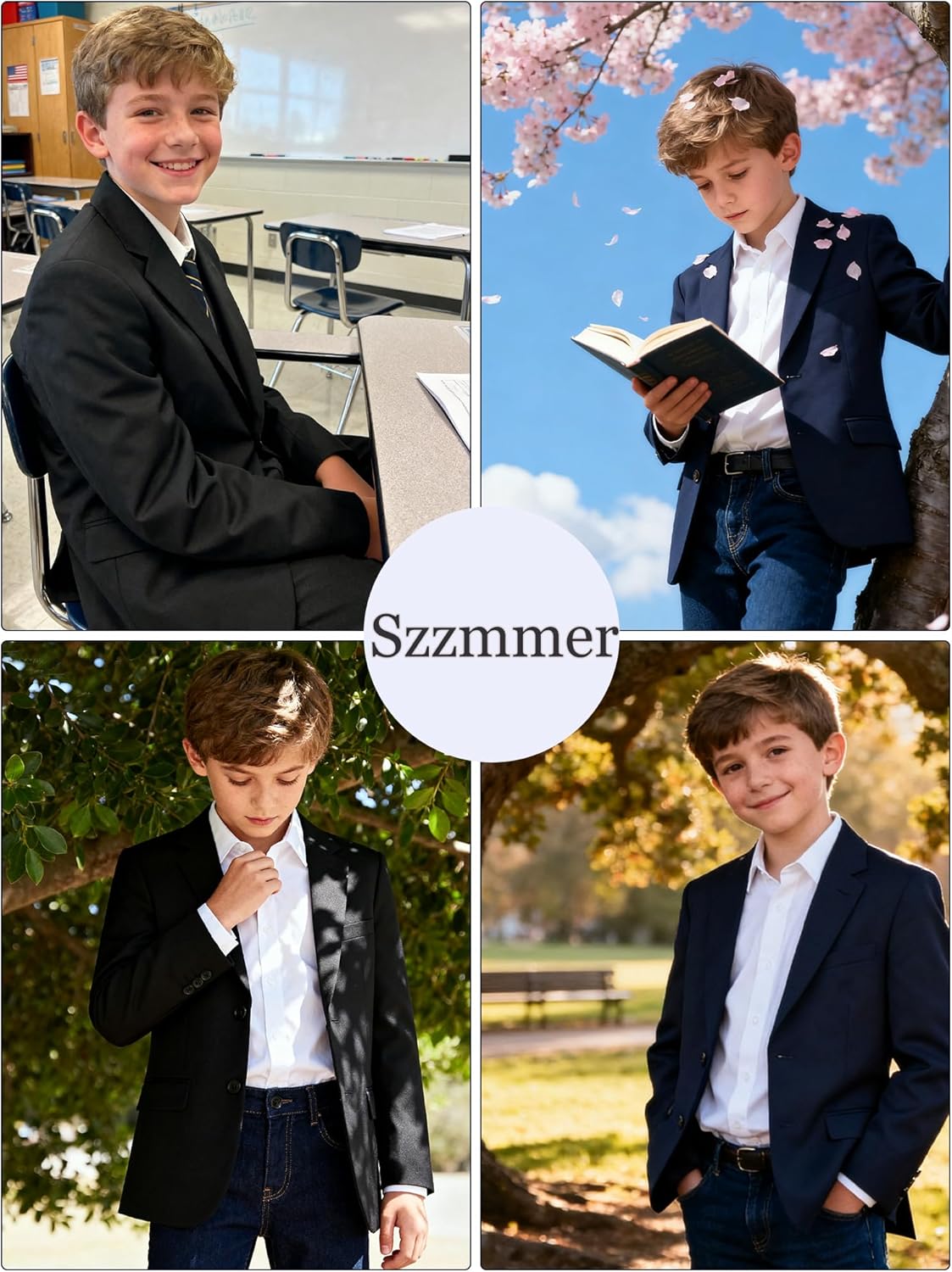 Blazer for Boys Formal Suit Jackets 2 Buttons Boy Sport Coat with Notch Lapel Kids Blazer for Boys Uniform Jacket for School - Image 6