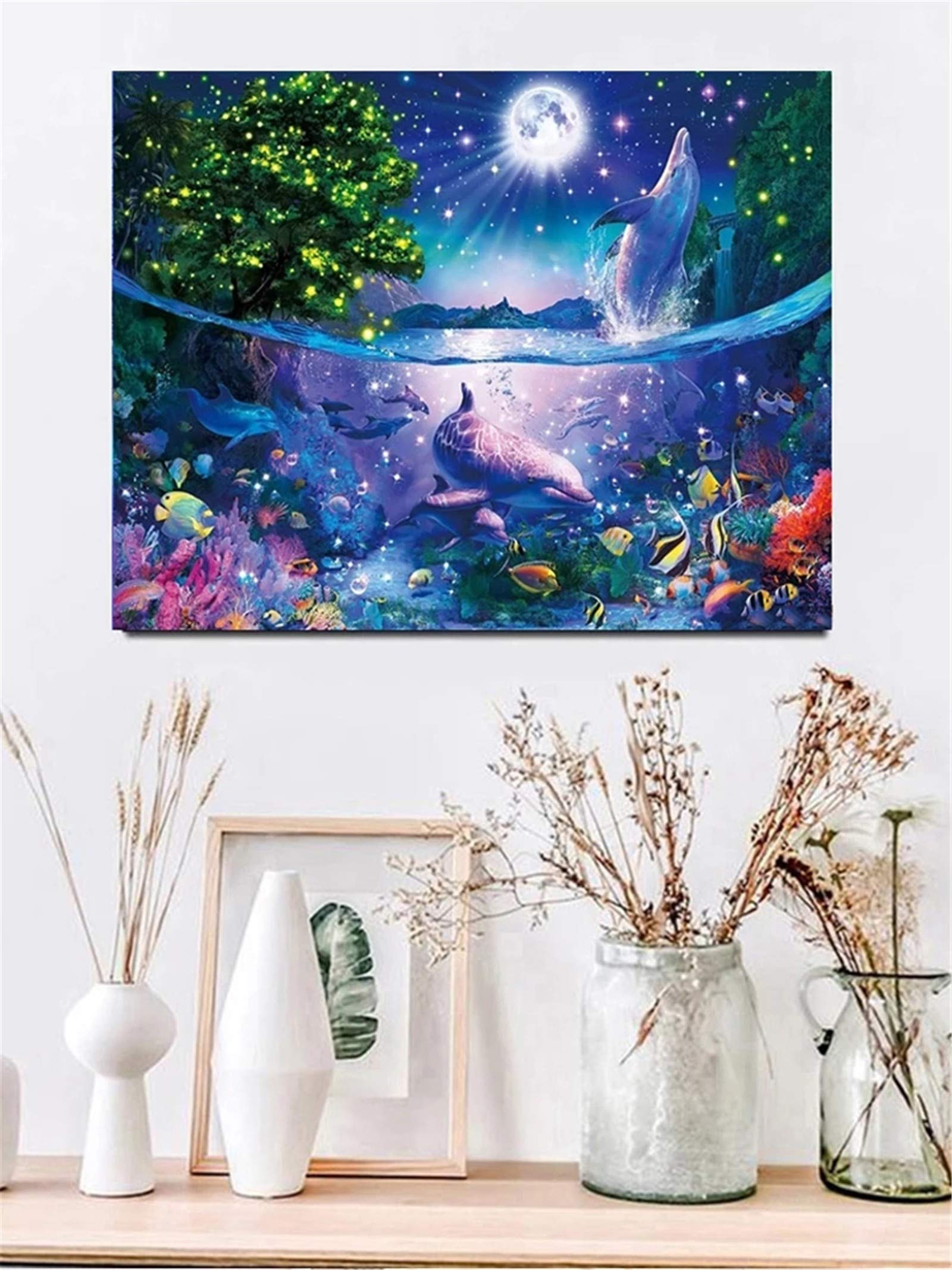 Zariocy Diy 5d Diamantes Pintura Kits Puesta De Sol, Diamond Painting